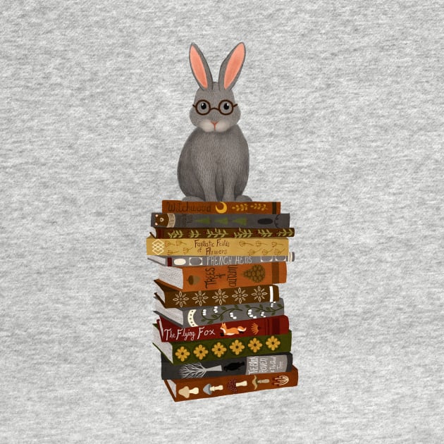 Rabbit on Books by annyamarttinen